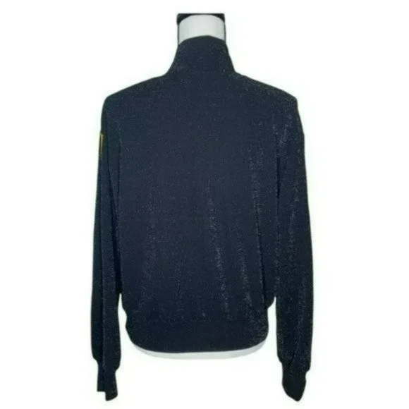 Wild Fable Black Zip Long Sleeves Shimmer Casual Lightweight Sweater Size M - Picture 5 of 13